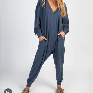 NATURAL LIFE Deep Blue Relaxed Jumpsuit